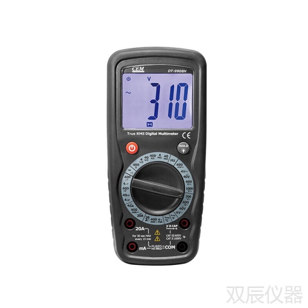 华盛昌(CEM)DT-9908H背光数显数字万用表 高精度手动量程万能表 交直流电压电流电工表